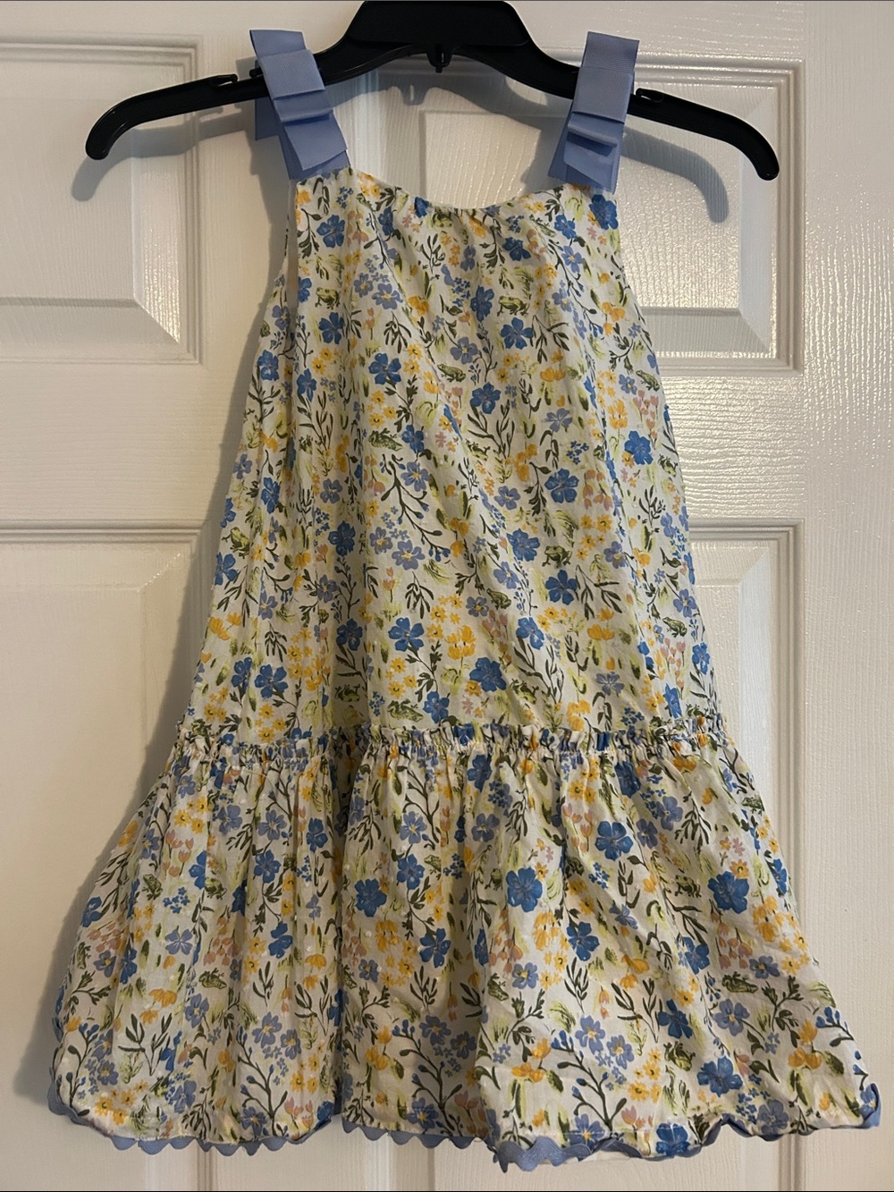 Blue & Yellow Floral Sundress for Girls